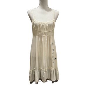 NWT Sun Light Paris Spaghetti Straps Ruffled Slip Dress. Large. Made in France.
